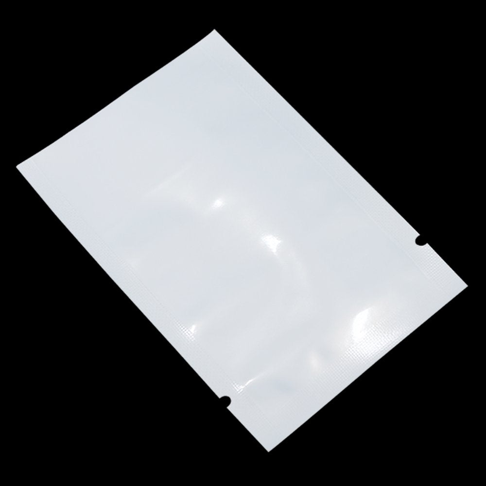300 Pack 3.9x5.9 inch (Usable Size 3.5x5.7 inch) White Clear Front Open Top 2.8mil Plastic Vacuum Pouch Heat Sealable Bags for Food Storage Packets Mini Sample with Tear Notches